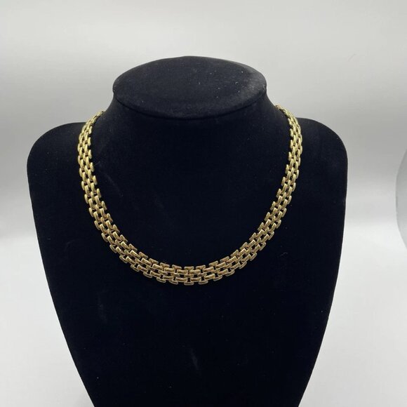 Beautiful Marrin Costello 13" Gold Lattice Choker, 14k Gold Plated, Nice! - Picture 1 of 3